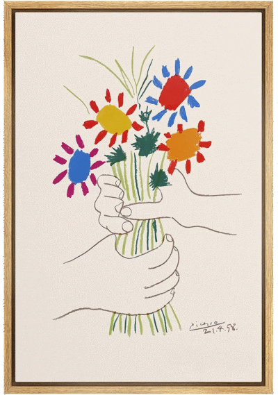 Pablo Picasso Bouquet Of Peace 1958 in Wood Frame